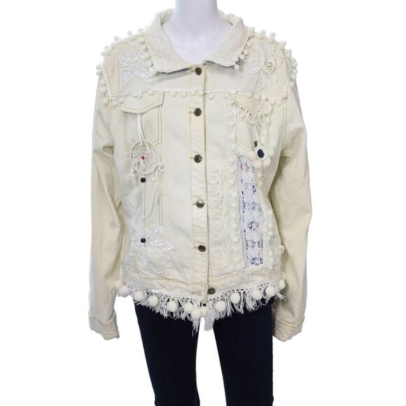 Antica Sartoria By Giacomo Cinque Jackets & Blazers - Antica Sartoria By Giacomo Cinque Womens Beige Cotton Button Jacket Size XL